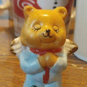 Vintage Teddy Bear Angel Figurine